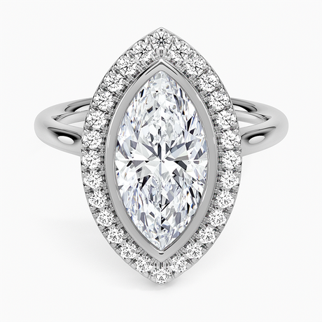 18K White Gold Bezel Halo Diamond Ring (1/4 ct. tw.)