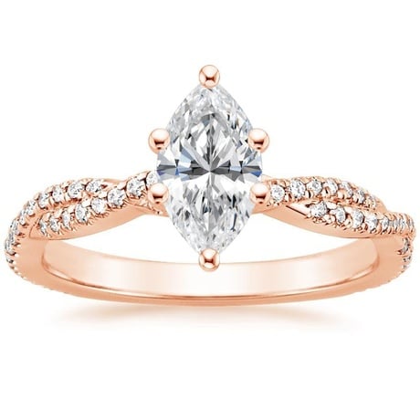 14K Rose Gold Petite Luxe Twisted Vine Bridal Set (1/2 ct. tw.)