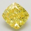 5.51 Ct. Fancy Vivid  Yellow Cushion Lab Grown Diamond