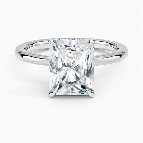18K White Gold Hidden Heart Diamond Ring
