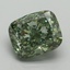 6.57 Ct. Fancy Vivid Green Cushion Lab Grown Diamond