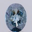 2.97 Ct. Fancy Vivid Greenish Blue Oval Lab Grown Diamond