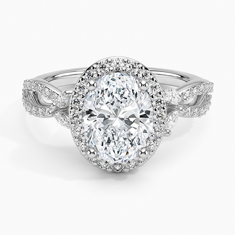 Luxe Floral Halo Engagement Ring