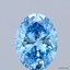 0.90 Ct. Fancy Vivid  Blue Oval Lab Grown Diamond