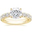 18K Yellow Gold Ellora Half Coverage Diamond Ring, smalltop view