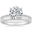 18K White Gold Arctica Diamond Ring with Petite Comfort Fit Wedding Ring