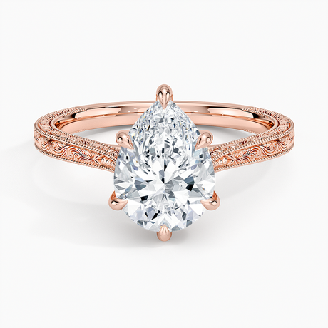 14K Rose Gold Elsie Engraved Ring