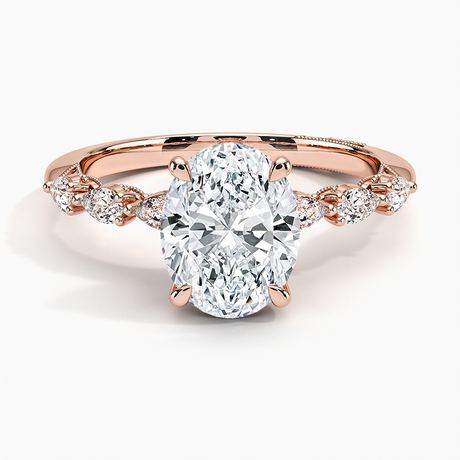 18K Rose Gold Tacori Sculpted Crescent Pear Diamond Ring