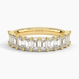 Half Eternity Emerald Cut Diamond Wedding Band