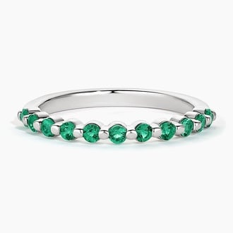 Round Lab Emerald Half Eternity Band