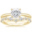 18KY Moissanite Freesia Ring with Curved Versailles Diamond Ring, smalltop view