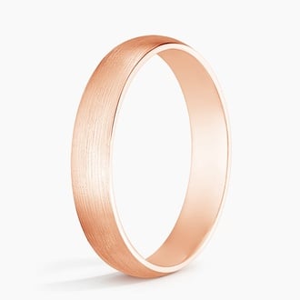 Matte Slim Profile 4mm Wedding Ring in 14K Rose Gold