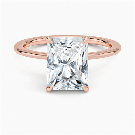14K Rose Gold Petite Secret Halo Diamond Ring
