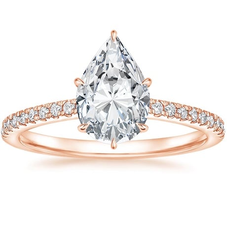 14K Rose Gold Petite Demi Diamond Ring with Ballad Diamond Ring