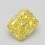 0.82 Ct. Fancy Vivid Yellow Cushion Diamond