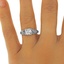 The Chanteuse Ring, smalltop view on a hand