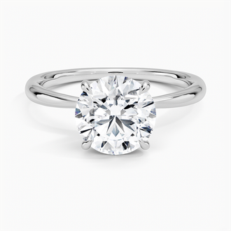 18K White Gold 2mm Freesia Solitaire Ring