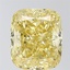 4.10 Ct. Fancy Vivid Yellow Cushion Lab Grown Diamond
