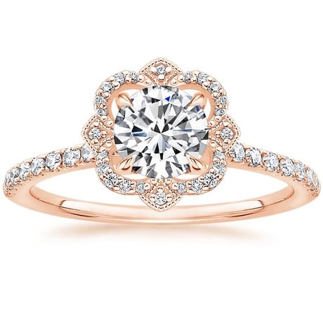 14K Rose Gold Reina Diamond Ring with Luxe Ballad Diamond Ring (1/4 ct. tw.)