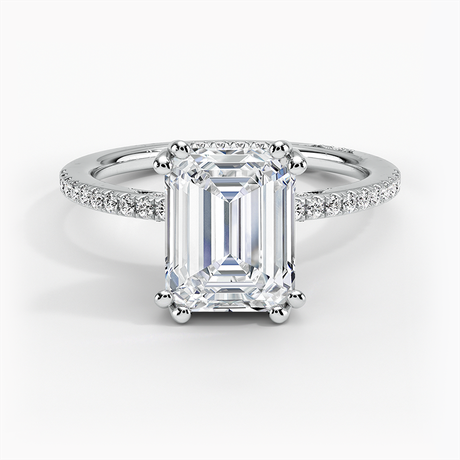 Classic Pave Diamond Engagement Setting with Hidden Accents
