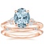 14KR Aquamarine Camellia Diamond Ring with Alena Diamond Ring, smalltop view
