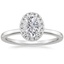 18K White Gold Vienna Halo Diamond Ring, smalltop view