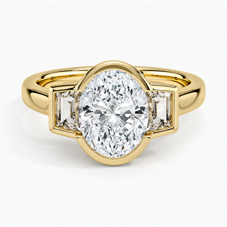 Seamless Trapezoid Three Stone Diamond Ring