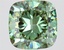 2.63 Ct. Fancy Vivid  Green Cushion Lab Grown Diamond
