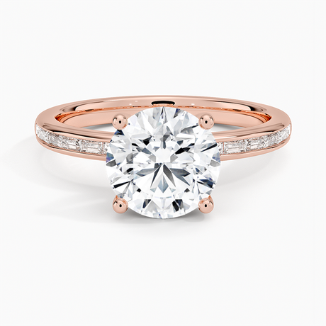14K Rose Gold Tabitha Channel Set Baguette Diamond Ring