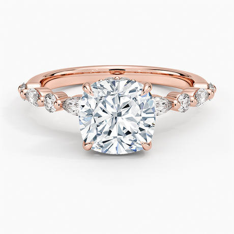 14K Rose Gold Versailles Hidden Halo Diamond Ring