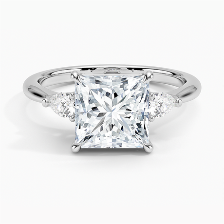 18K White Gold Petite Opera Three Stone Diamond Ring (1/4 ct. tw.)