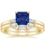 18K Yellow Gold Tapered Baguette Diamond Bridal Set