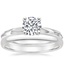 18K White Gold Piedra Ring with 2mm Slim Profile Wedding Ring