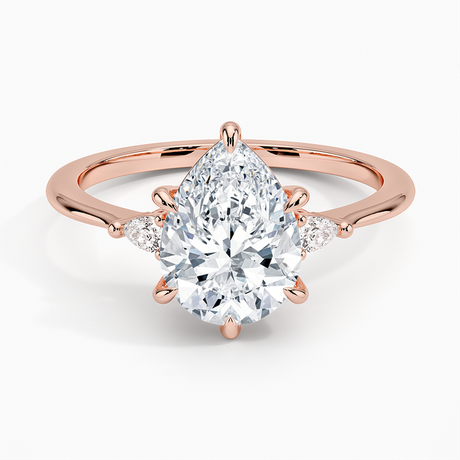 14K Rose Gold Aria Three Stone Diamond Ring (1/10 ct. tw.)