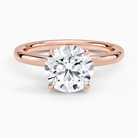 14K Rose Gold Secret Halo 2mm Diamond Ring