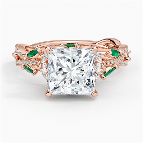 Luxe Secret Garden Lab Emerald and Diamond Ring