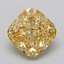 2.74 Ct. Fancy Intense  Yellow Cushion Lab Grown Diamond