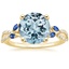 18K Yellow Gold Luxe Willow Sapphire and Diamond Ring (1/8 ct. tw.), smalltop view