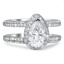Custom Double Band Pave Halo Diamond Ring