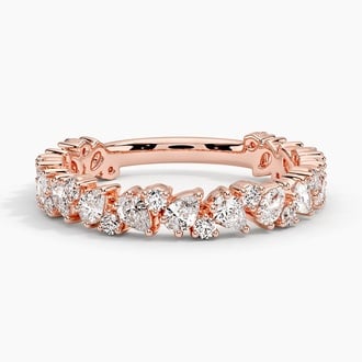 Olivetta Three-Quarter Coverage Diamond Ring in 14K Rose Gold