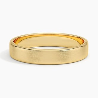 Mojave Matte Slim Profile 4mm Wedding Ring in 18K Yellow Gold