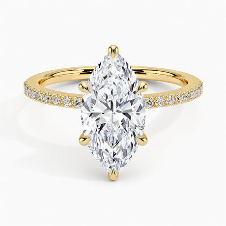 18K Yellow Gold Ballad Hidden Floral Halo Diamond Ring