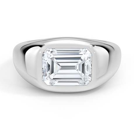 Platinum Sloane Flush Set Solitaire Dome Ring