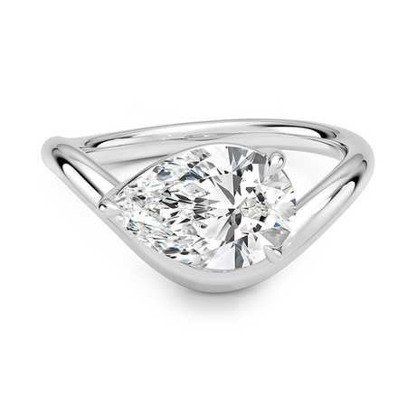 18K White Gold Silhouette Solitaire Ring