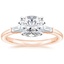 14K Rose Gold East West Tapered Baguette Diamond Ring, smalltop view