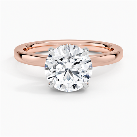 14K Rose Gold Platinum Mixed Metal Audrey 2mm Diamond Ring