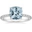 18K White Gold Petite Shared Prong Half Coverage Diamond Ring, smalltop view