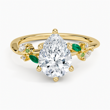Arden Diamond Ring with Lab Emerald Accents - Brilliant Earth