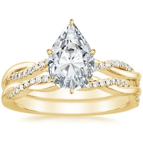 18K Yellow Gold Petite Twisted Vine Diamond Bridal Set (1/4 ct. tw.)