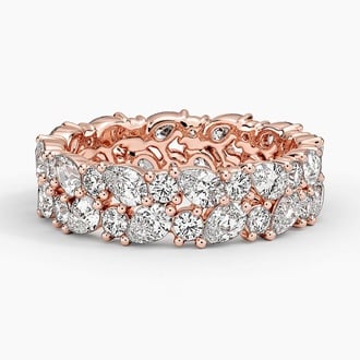 Olivetta Double Row Eternity Diamond Ring in 14K Rose Gold